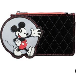 Disney Mickey Mouse Black Quilted Card Wallet